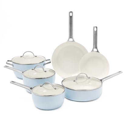 PANDOVA 10PC ALUMINUM CERAMIC NONSTICK COOKWARE SET