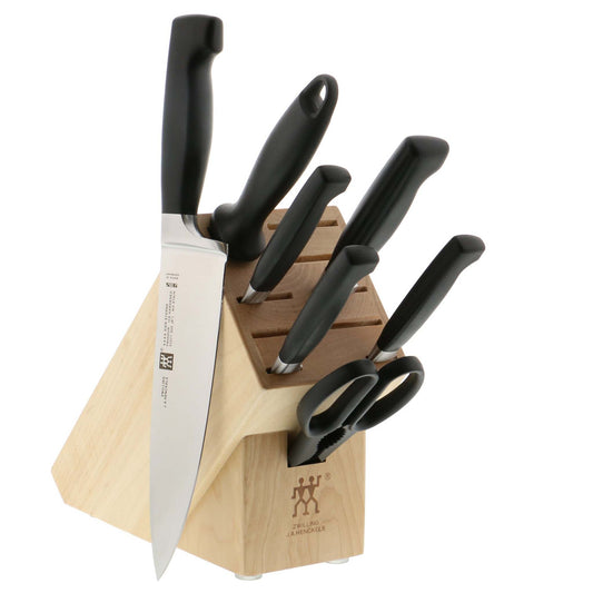 FOUR STAR 8PC KNIFE BLOCK SET NATURAL