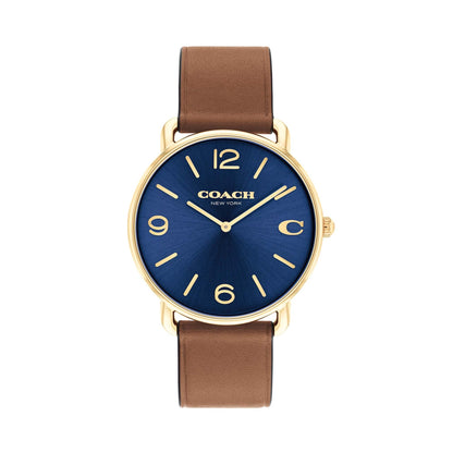 MENS' ELLIOT & LEATHER STRAP WATCH
