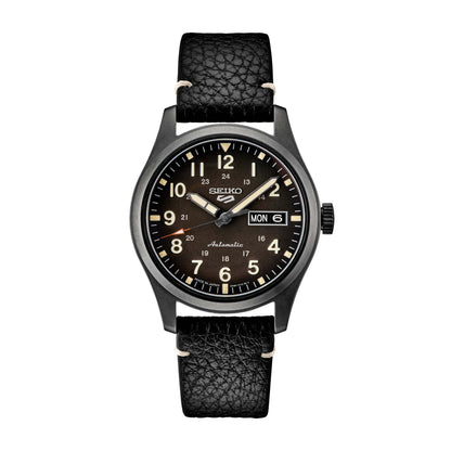 MENS SEIKO 5 SPORT AUTOMATIC LEATHER STRAP WATCH