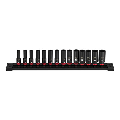 14PC SHOCKWAVE IMPACT DUTY 3/8" DRIVE METRIC DEEP 6 POINT SOCKET SET