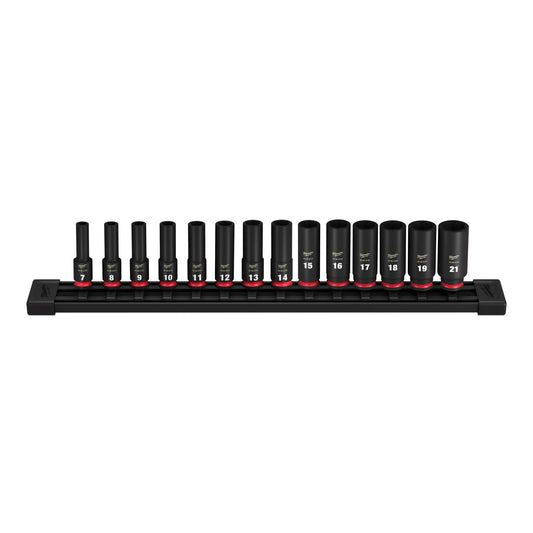 14PC SHOCKWAVE IMPACT DUTY 3/8" DRIVE METRIC DEEP 6 POINT SOCKET SET