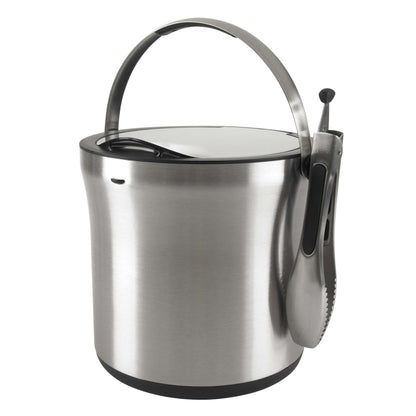 STEEL ICE BUCKET & TONGS SET