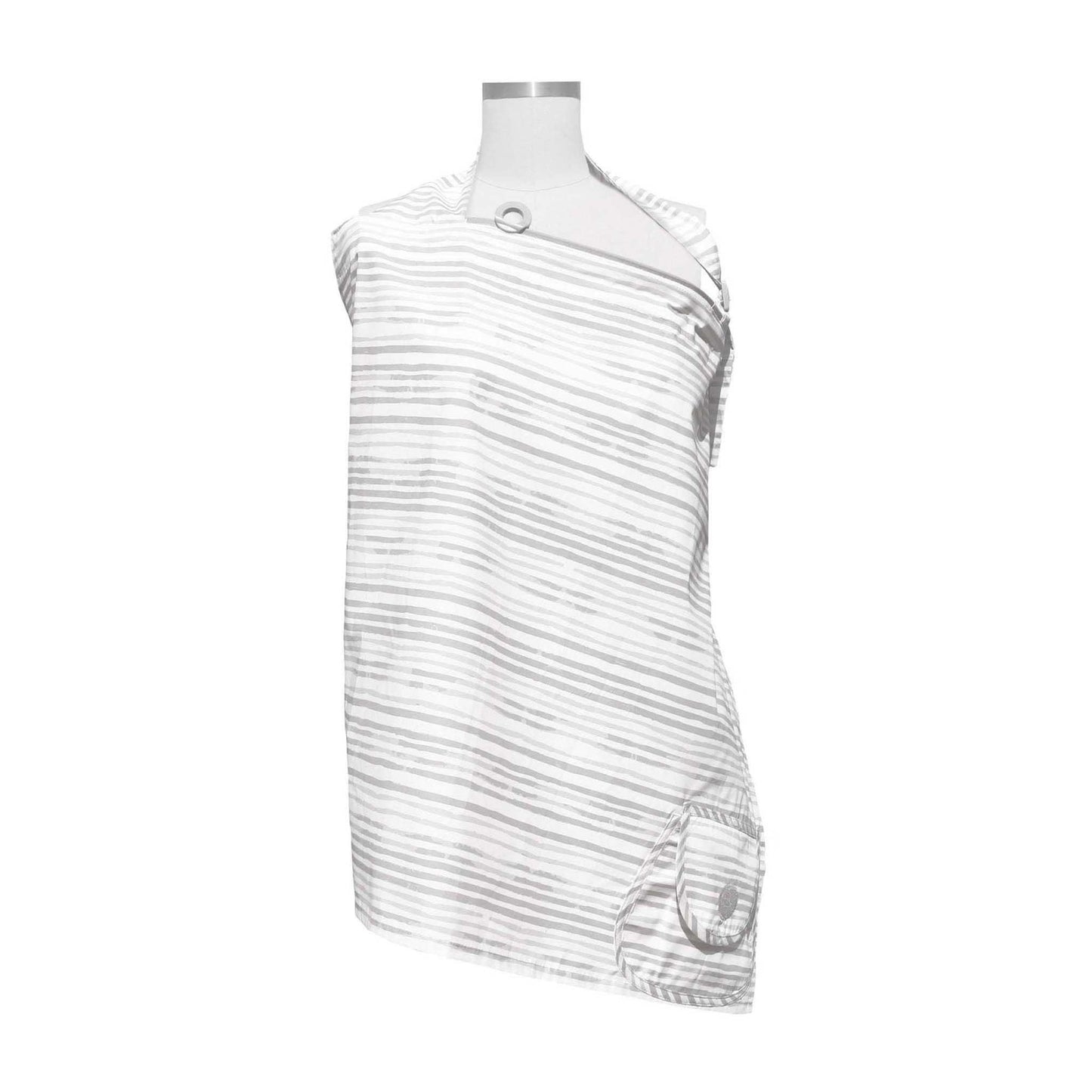 BOPPY NURSING COVER GRAY WATERCOLOR STRIPES