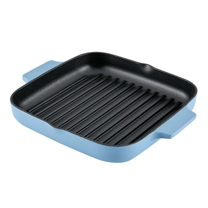 11" ENAMEL CAST IRON SQUARE GRILL PAN VELVET