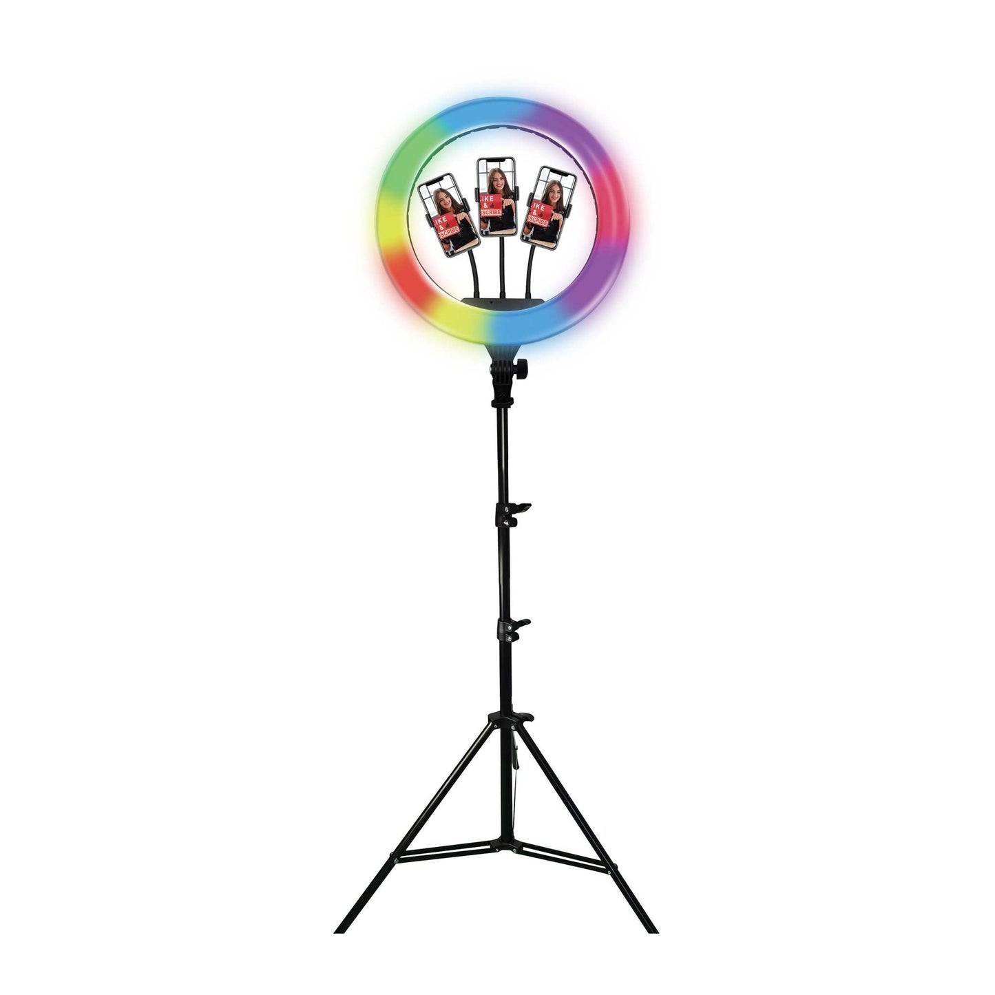 PRO LIVE STREAM 18" 3 DEVICE LED RING LIGHT W/ RGB