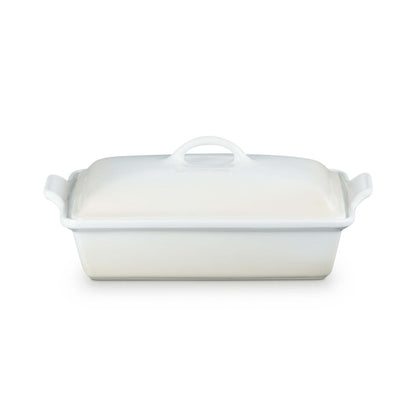 4QT HERITAGE STONEWARE COVERED RECTANGULAR CASSEROLE MERINGUE