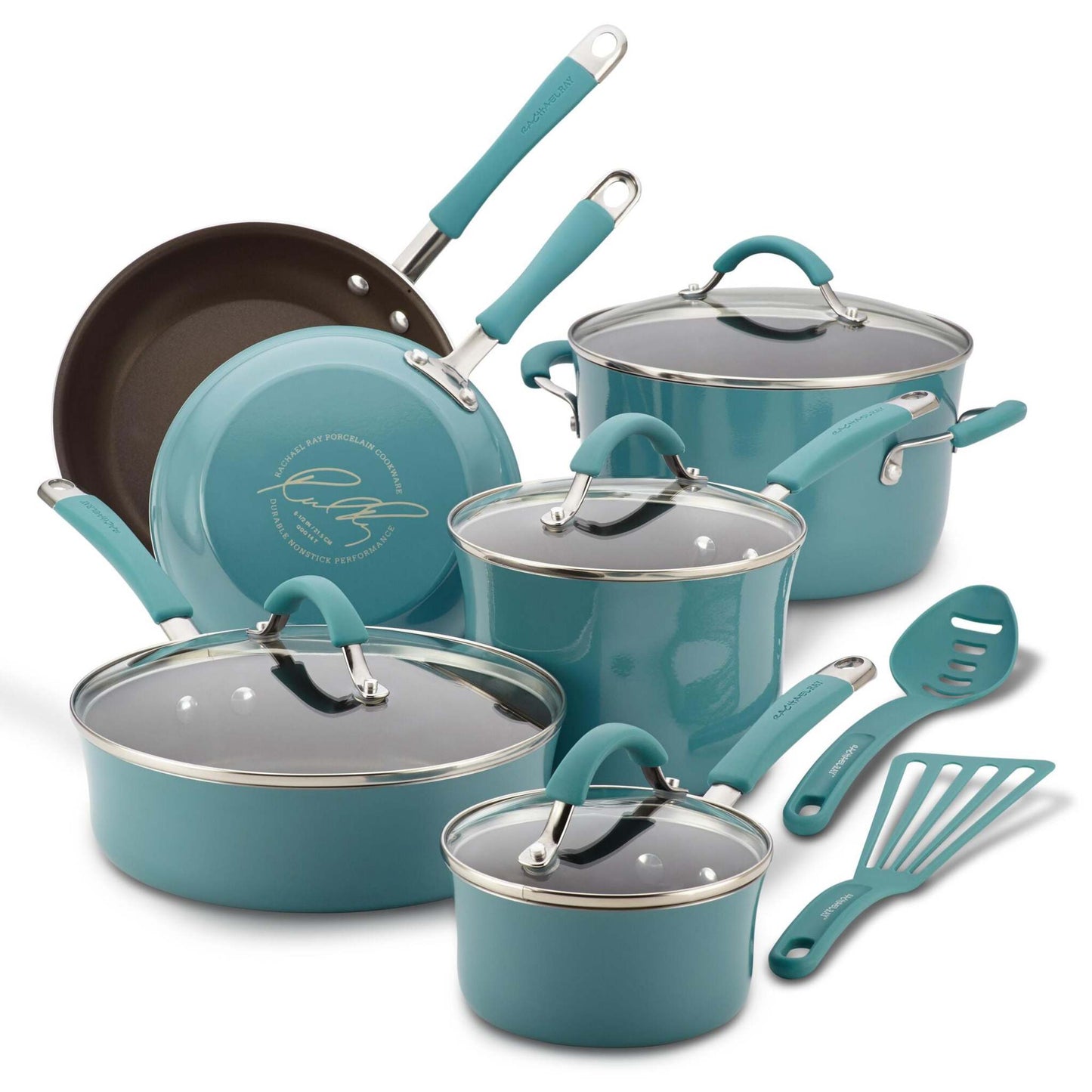 CUCINA 12PC HARD ENAMEL NONSTICK COOKWARE