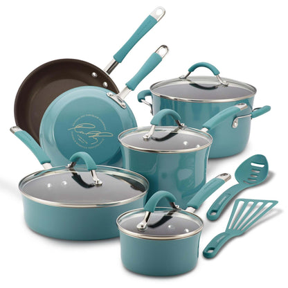 CUCINA 12PC HARD ENAMEL NONSTICK COOKWARE