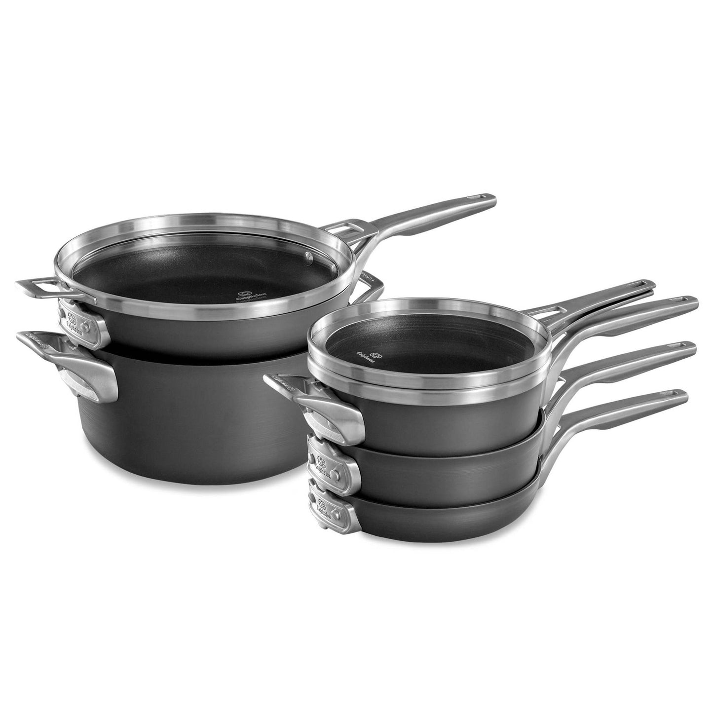 PREMIER SPACE-SAVING 8PC HARD-ANODIZED NONSTICK COOKWARE SET