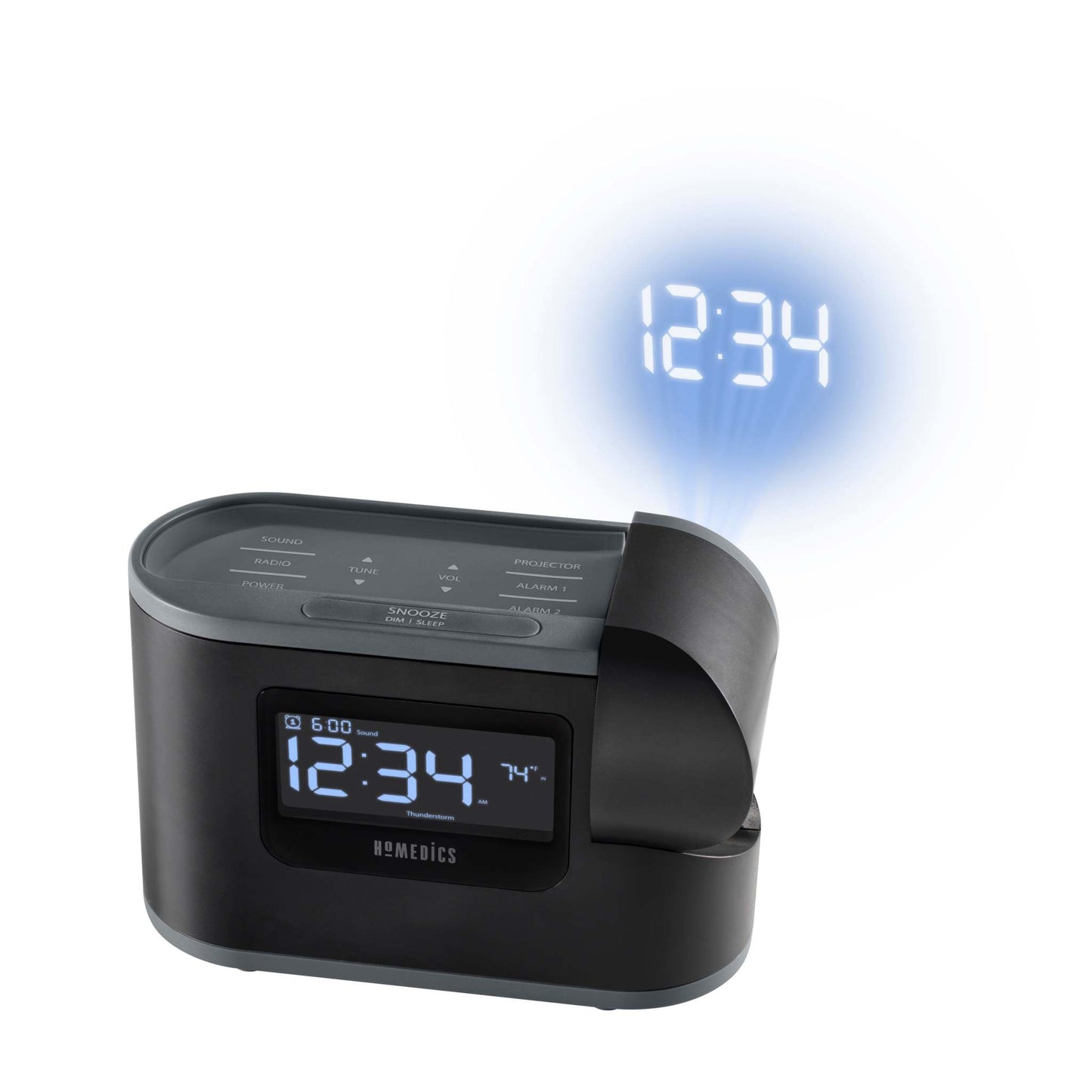SOUNDSPA RECHARGED ALARM CLOCK & SOUND MACHINE W/ TEMPERATURE SENSOR