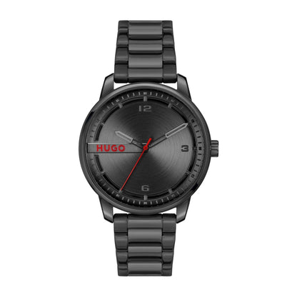 MEN'S STAMP ION-PLATED STAINLESS STEEL WATCH
