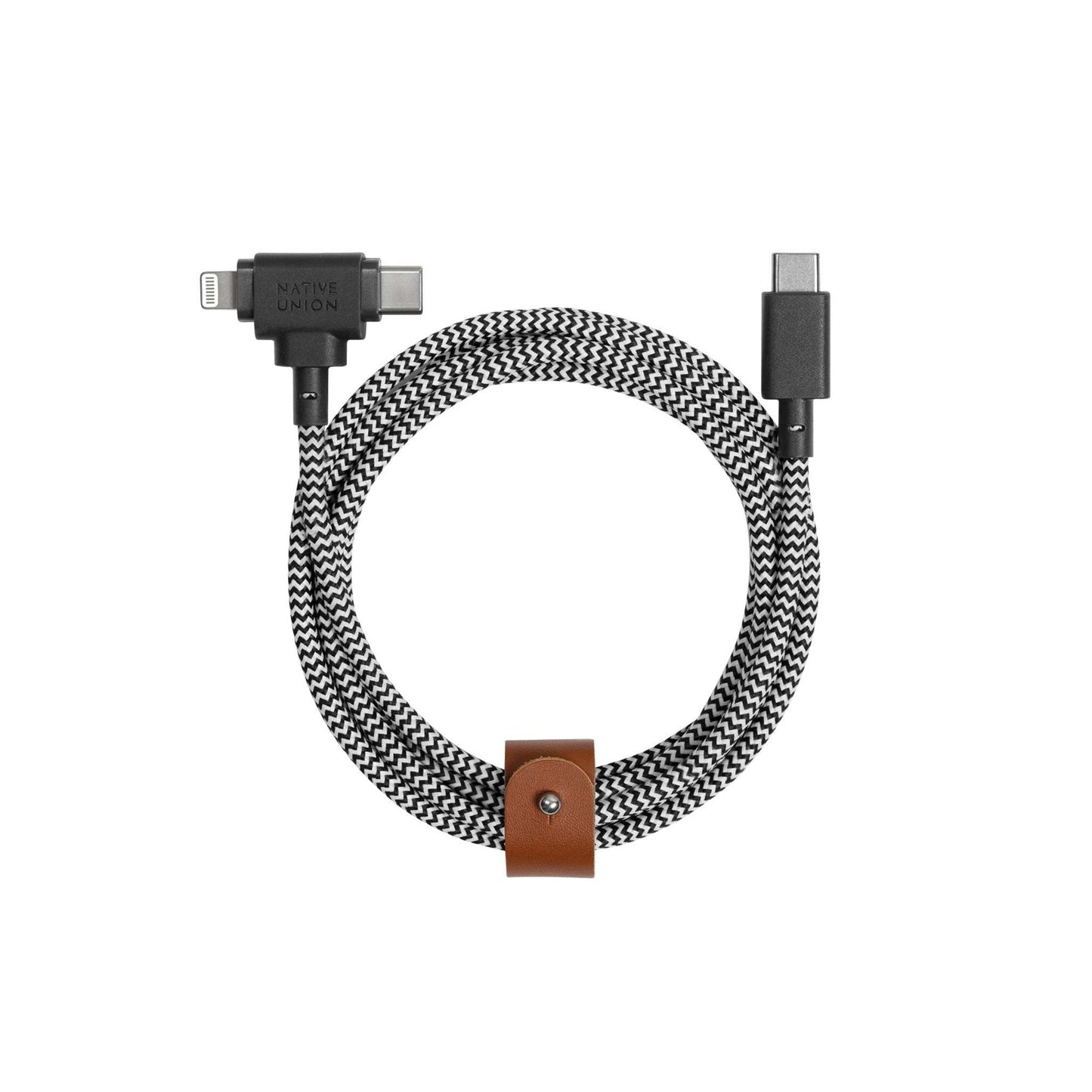 BELT CABLE DUO USB-C TO LIGHTNING & USB-C ZEBRA