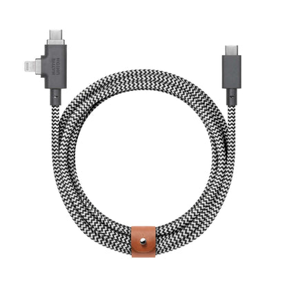 8 FT BELT CABLE DUO PRO USB-C TO LIGHTNING & USB-C ZEBRA