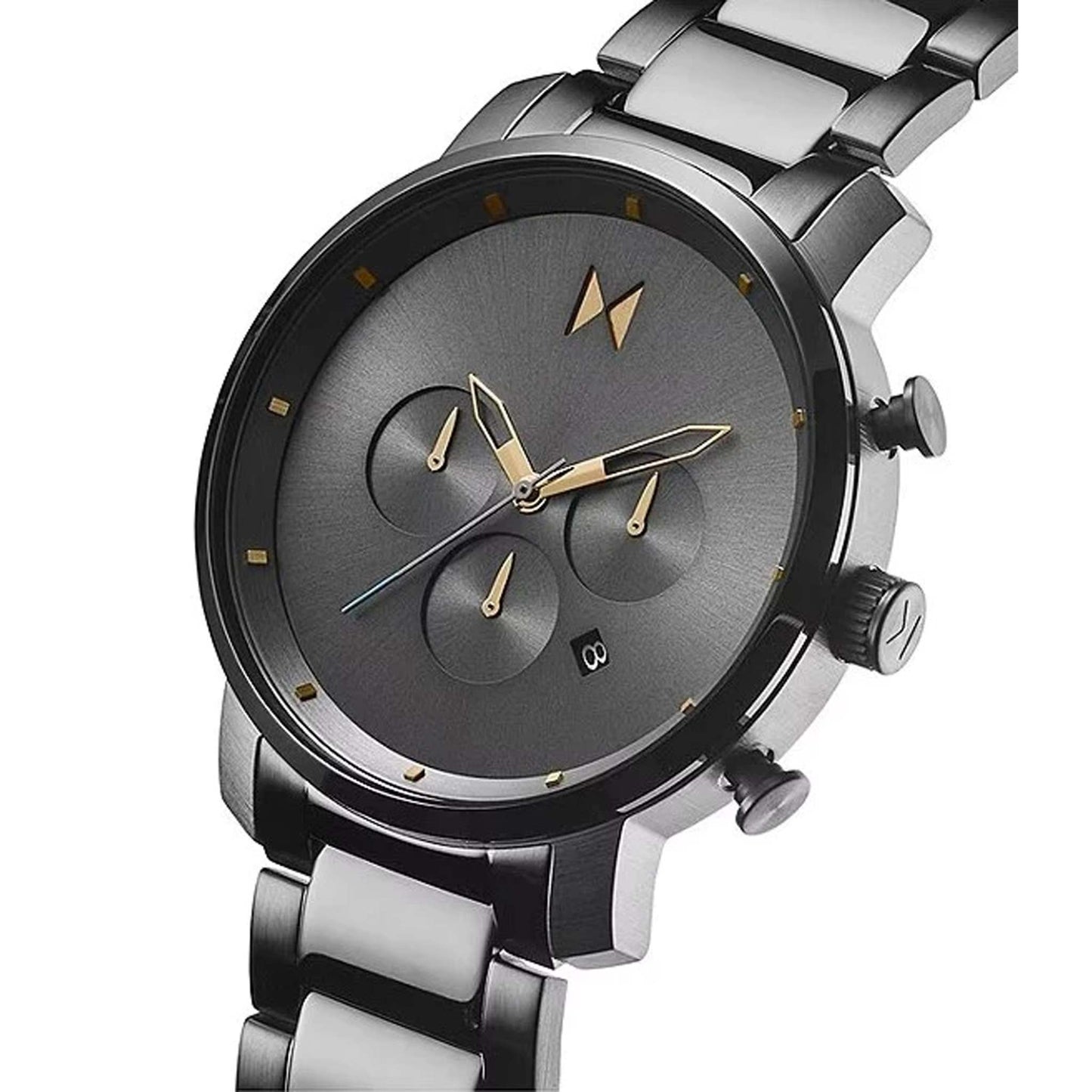 MENS CHRONO GUNMETAL IP STAINLESS STEEL WATCH GUNMETAL DIAL