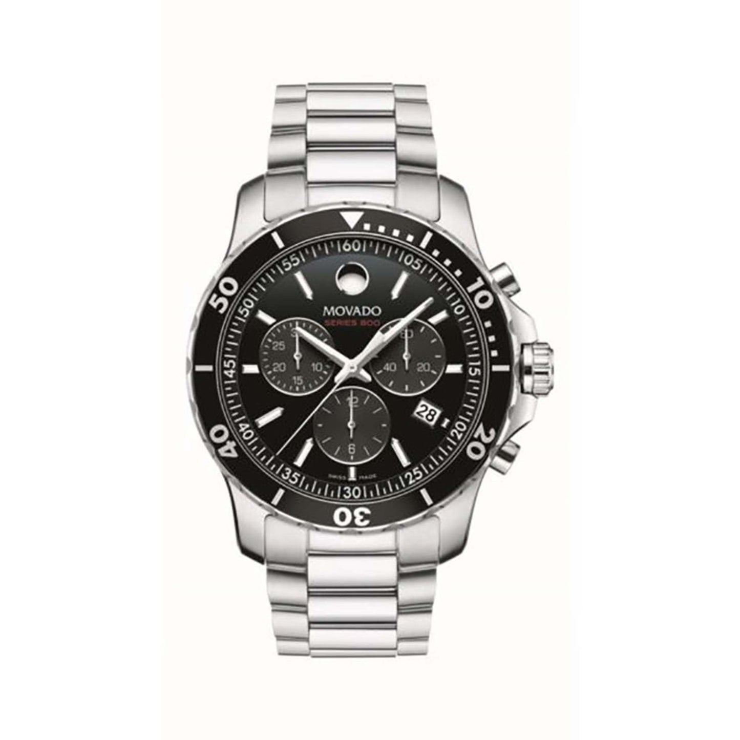 MENS SERIES 800 SILVER-TONE PERFORMANCE STEEL CHRONOGRAPH WATCH BLACK DIAL