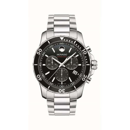 MENS SERIES 800 SILVER-TONE PERFORMANCE STEEL CHRONOGRAPH WATCH BLACK DIAL