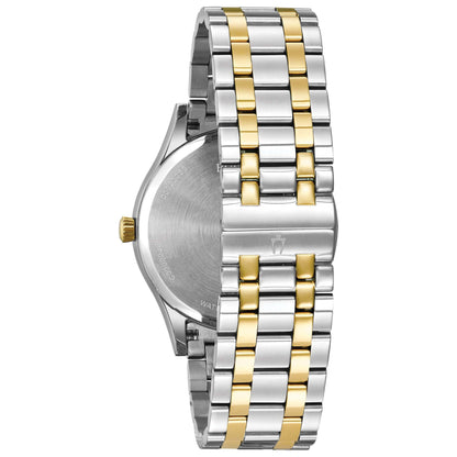 MENS DIAMOND TWO-TONE STAINLESS STEEL WATCH DARK