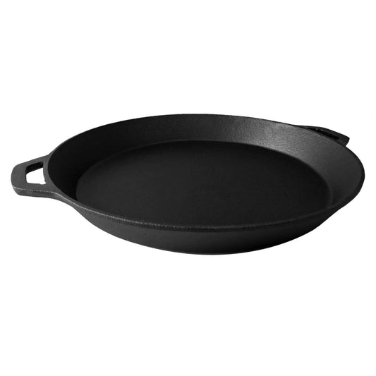 19.5" PRE-SEASONED CAST IRON SKILLET W/ HELPER HANDLES