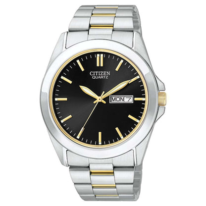 MENS TWO TONE STAINLESS STEEL WATCH WITH DIAL