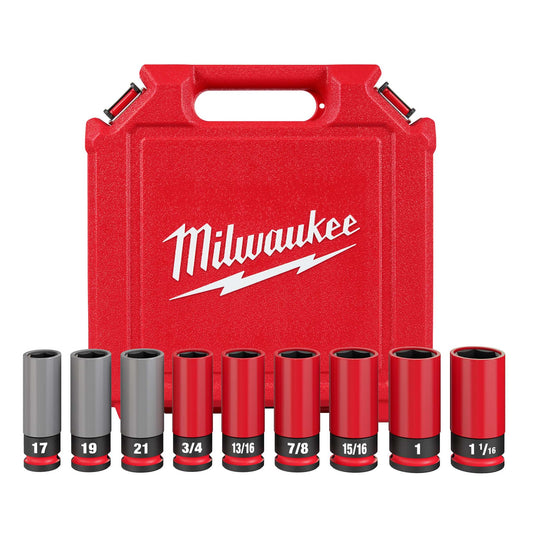 SHOCKWAVE IMPACT DUTY 1/2" DRIVE SAE & METRIC 9PC LUG NUT WHEEL SOCKET SET