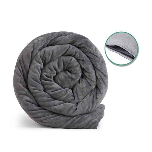 HUSH 2-IN-1 WEIGHTED BLANKET BUNDLE: ICED & CLASSIC - KING - 30LB - GREY