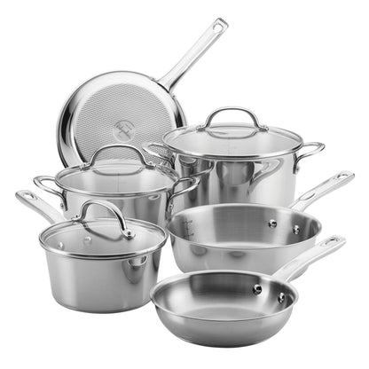 9PC HOME COLLECTION STAINLESS STEEL COOKWARE SET