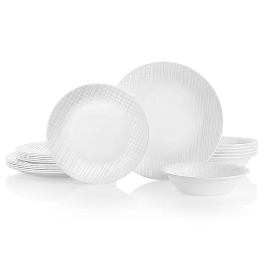 LINEN WEAVE 18PC DINNERWARE SET