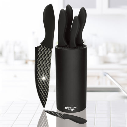 7pc Diamond Nonstick Blade Cutlery Set w/ Universal Block