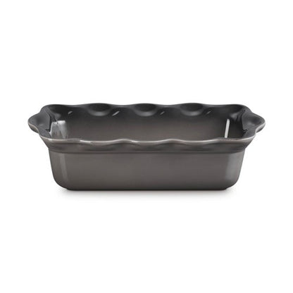 9" Heritage Stoneware Fluted Loaf Pan, Oyster