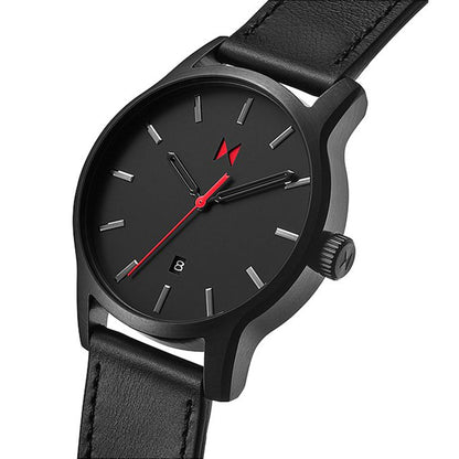 MENS CLASSIC II JET LEATHER STRAP WATCH