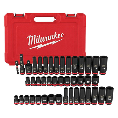 43PC SHOCKWAVE IMPACT DUTY 3/8" DRIVE SAE & METRIC DEEP 6 POINT SOCKET SET
