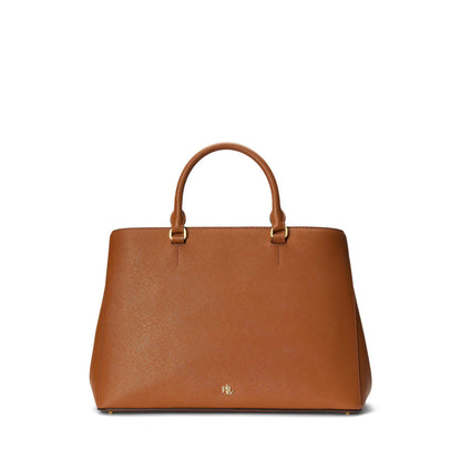 HANNA CROSSHATCH LARGE LEATHER SATCHEL TAN