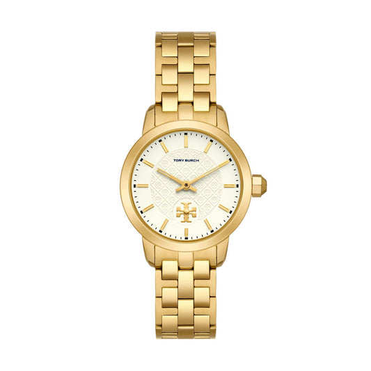 LADIES' TORY STAINLESS STEEL WATCH, CREAM DIAL