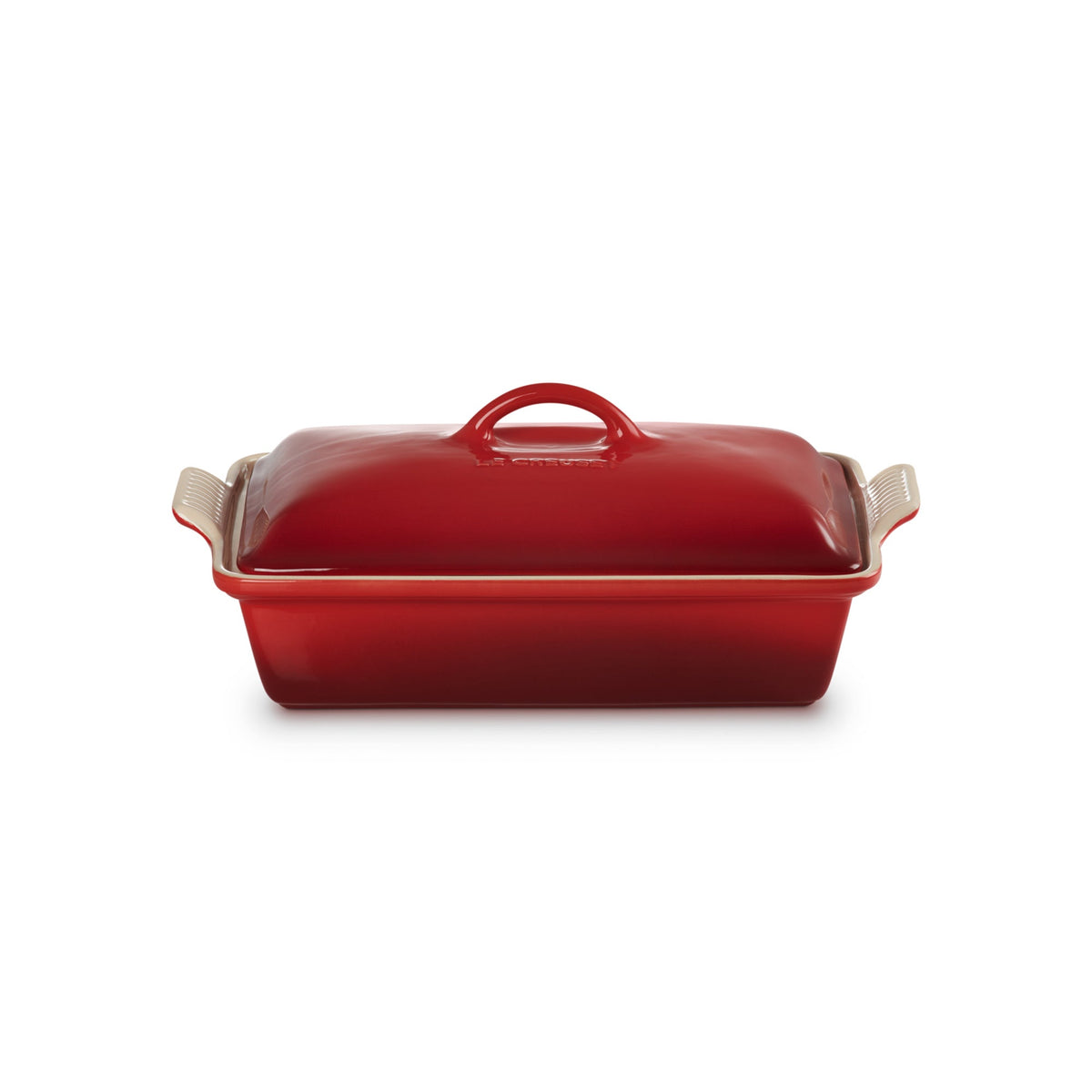 4qt Heritage Stoneware Covered Rectangular Casserole Cerise