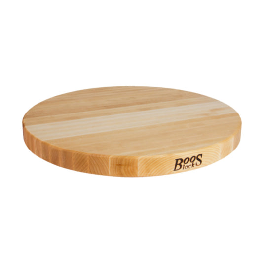 JOHN BOOS MAPLE EDGE GRAIN 1-1/2-IN REVERSIBLE ROUND CUTTING BOARD