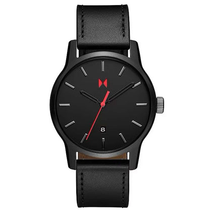 MENS CLASSIC II JET LEATHER STRAP WATCH