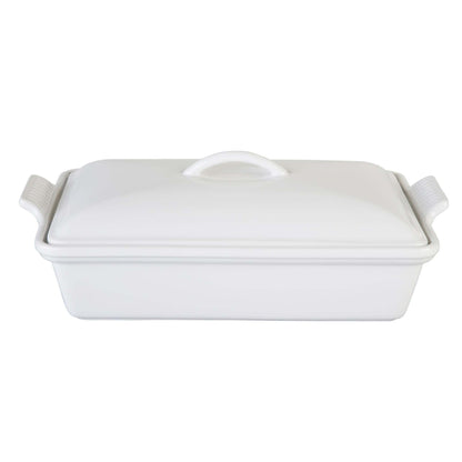 4QT HERITAGE STONEWARE COVERED RECTANGULAR CASSEROLE