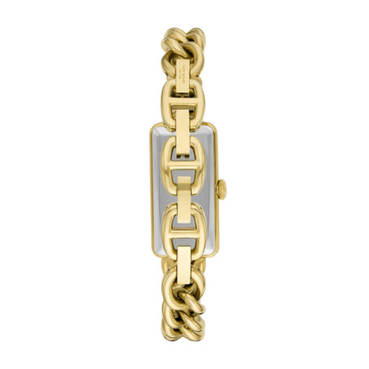 LADIES' ROSEDALE CURB-LINK STAINLESS STEEL WATCH, DIAL