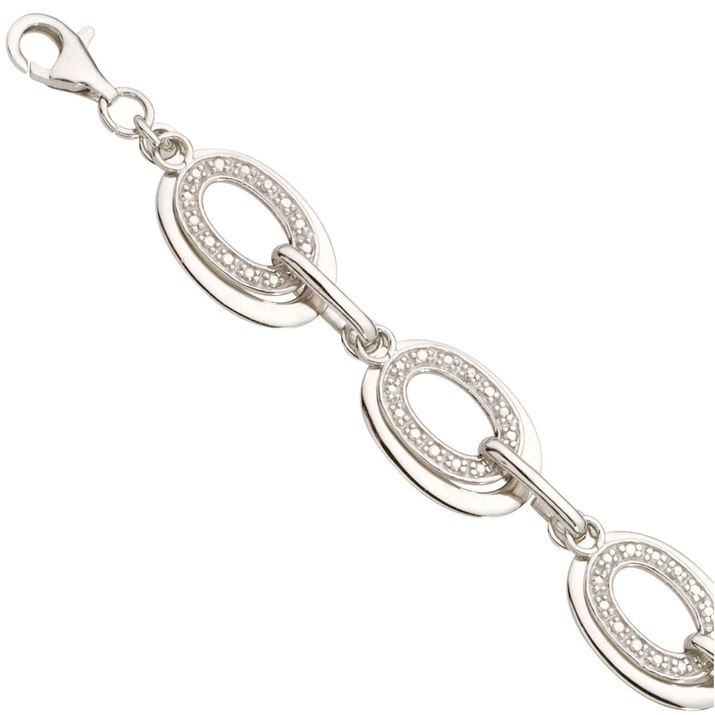 GEOMETRIC STERLING & DIAMOND BRACELET