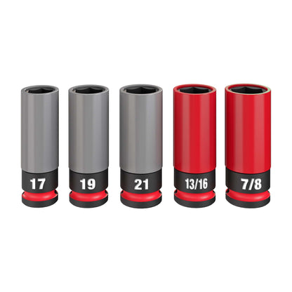 SHOCKWAVE IMPACT DUTY 1/2" DRIVE SAE & METRIC 5PC LUG NUT WHEEL SOCKET SET
