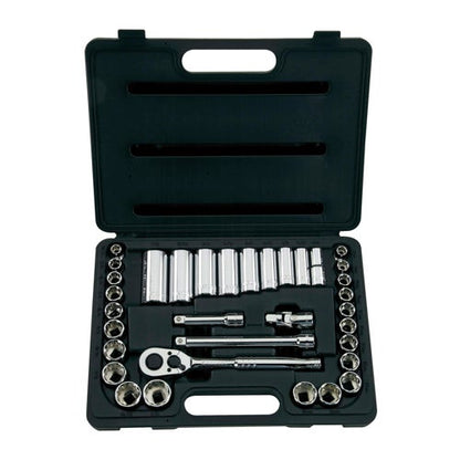 34pc 3/8" SAE & MM Socket Set