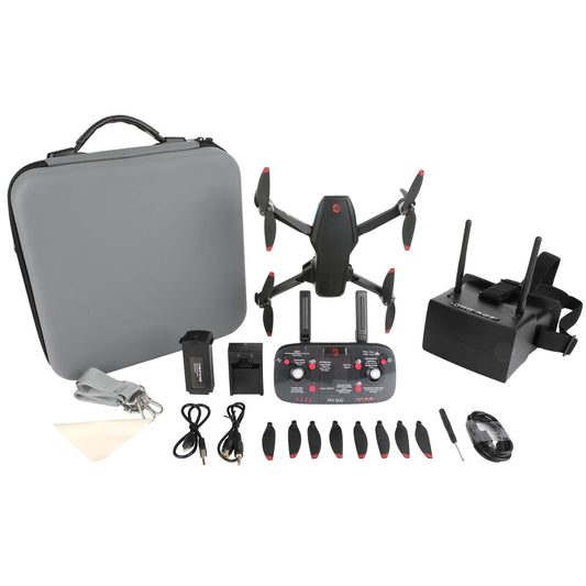 GPS FPV DUO CAMERA RACING DRONE W/ FLIGHT IMMERSIVE GOGGLES