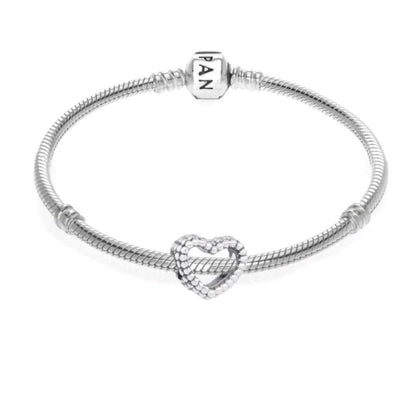 BEADED HEART CHARM BRACELET - (SIZE 7.5)