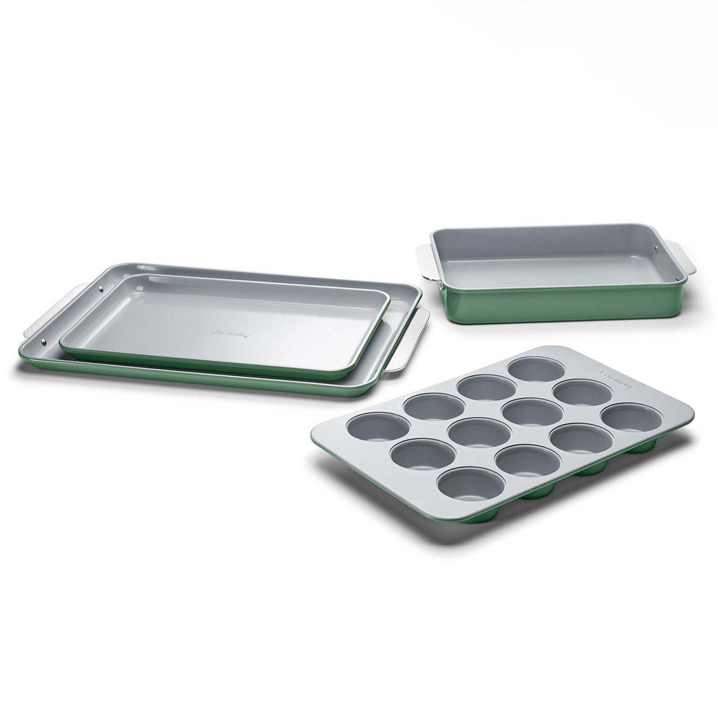 5PC NON-TOXIC NONSTICK CERAMIC BAKEWARE SET SAGE