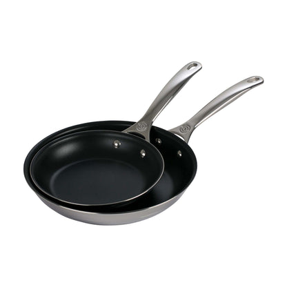 2PC SIGNATURE STAINLESS STEEL NONSTICK FRY PAN SET
