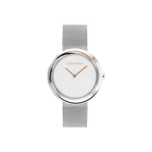 LADIES STAINLESS STEEL MESH SPIRAL CASE WATCH