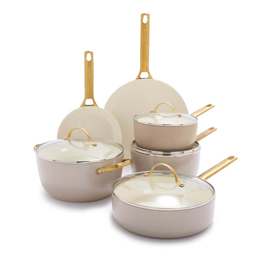 RESERVE CERAMIC NONSTICK 10PC COOKWARE SET TAUPE