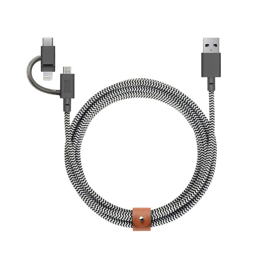 BELT CABLE UNIVERSAL 6.5 FT 3-IN-1 CHARGING CABLE ZEBRA