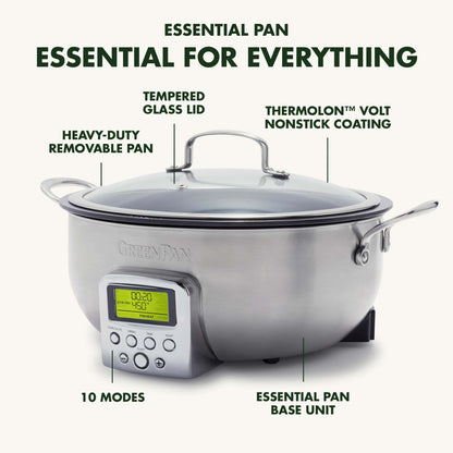 ELITE 6QT ESSENTIAL SMART SKILLET STAINLESS STEEL
